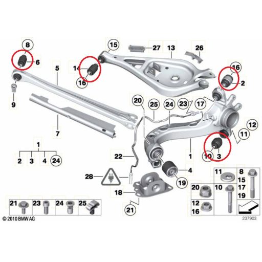 BMW Z4 E89 hátsó lengőkar szilent szett
