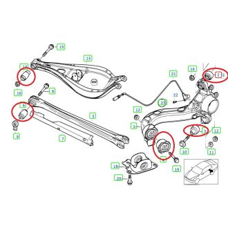 BMW E46 hátsó lengőkar szilent szett